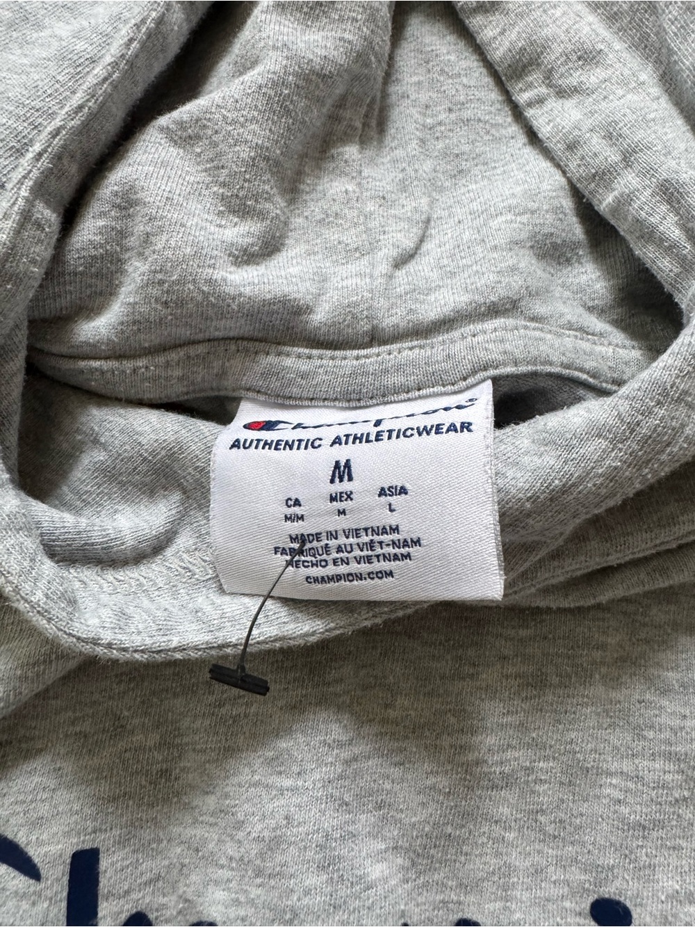 Champion Light Heather Gray Pullover Hoodie with Tag - Picture 2 of 2